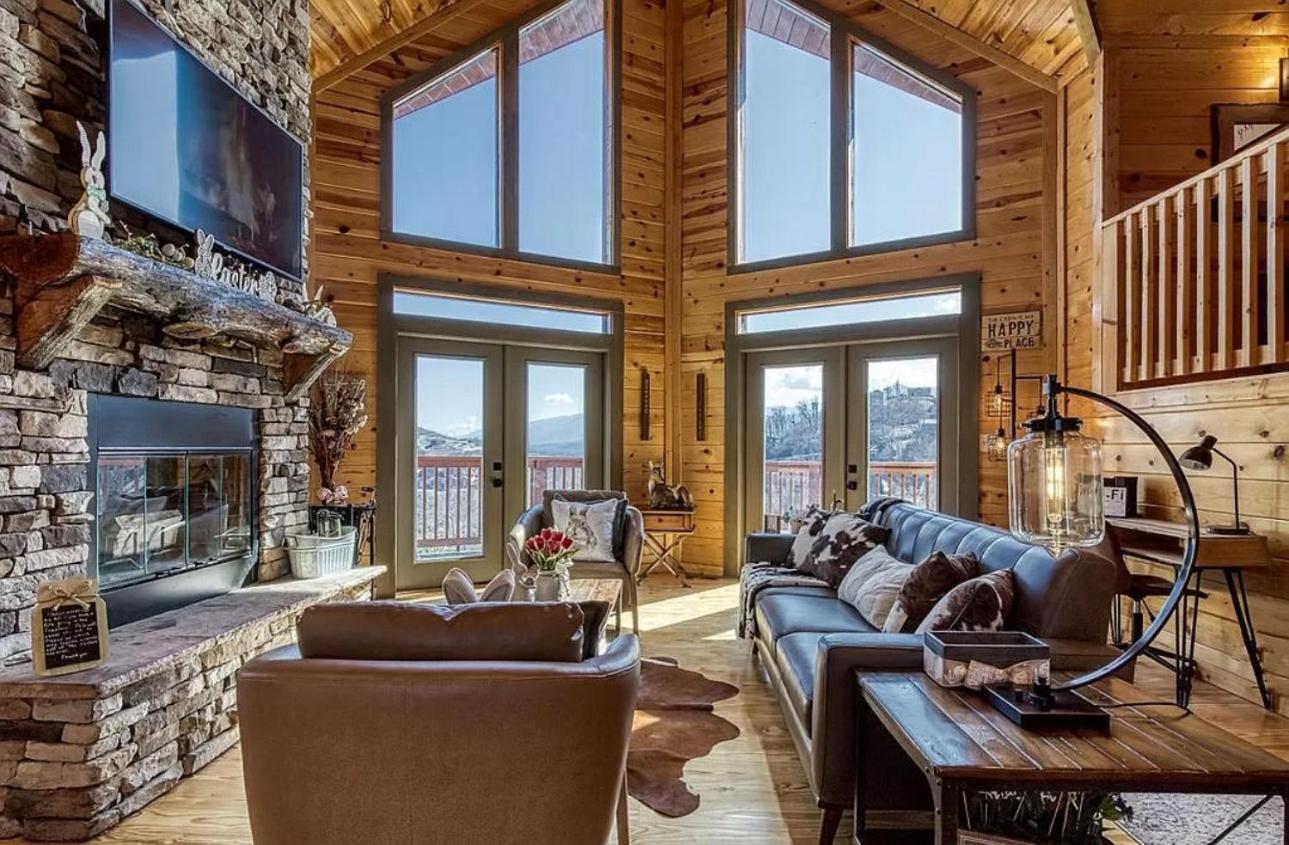 Hawk'S View Log Cabin -Mountains In Gatlinburg. Villa Exterior photo
